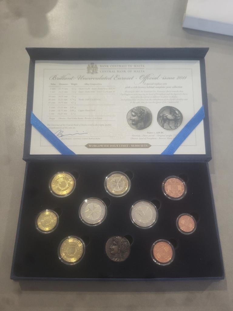 Pièce de collection/coffret Malte 2011 serie 10 Pièces, Enlèvement ou Envoi, Malte