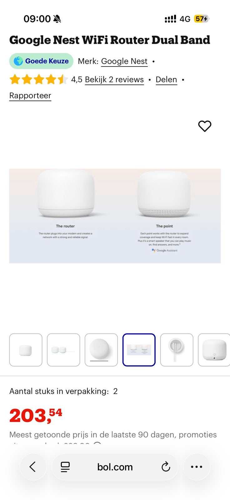 Routeur Wi-Fi Google Nest, Enlèvement, Comme neuf