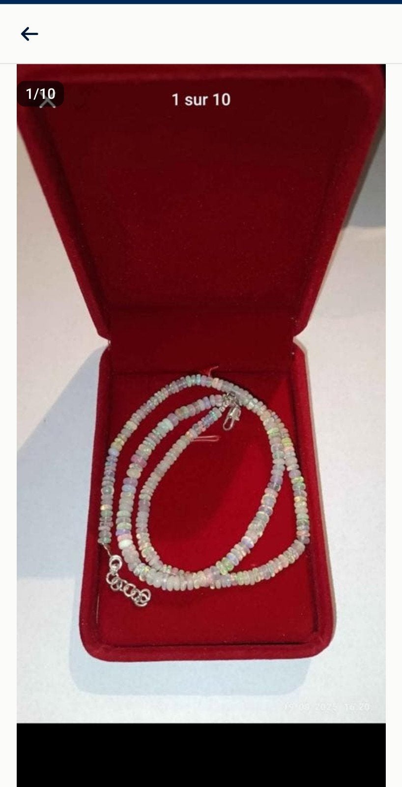 Gloednieuwe Welo opaal sterling zilveren ketting, Ophalen, Nieuw, Verstelbaar, Zilver