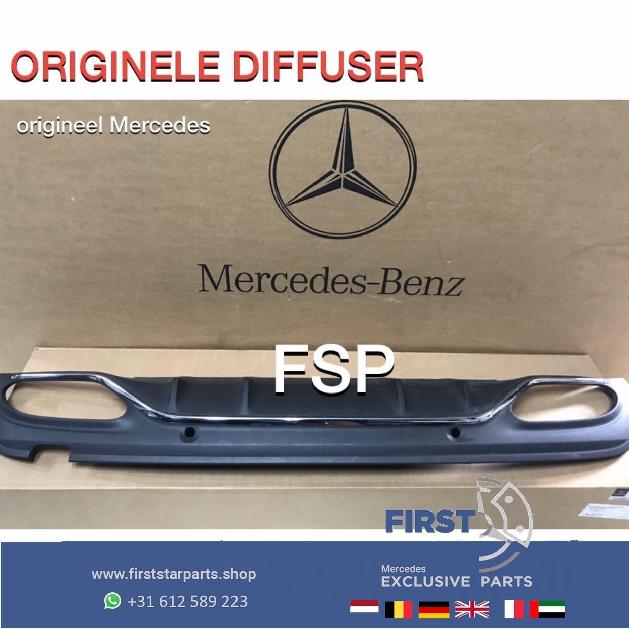 W205 AMG Line Diffuser C43 Mercedes C Klasse achterbumper sp, Utilisé, -, -, Enlèvement ou Envoi