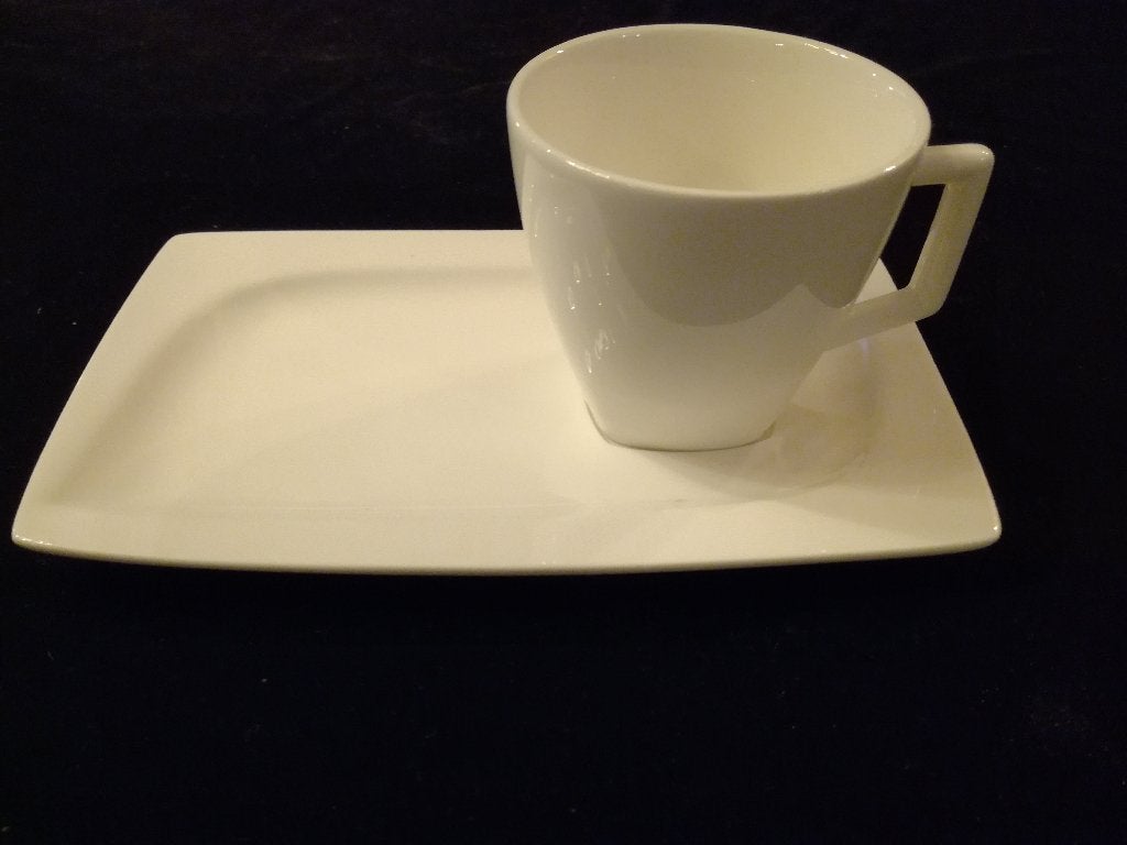 Tasses et sous tasses blanches, Enlèvement, Neuf, dans son emballage, Décoration de table