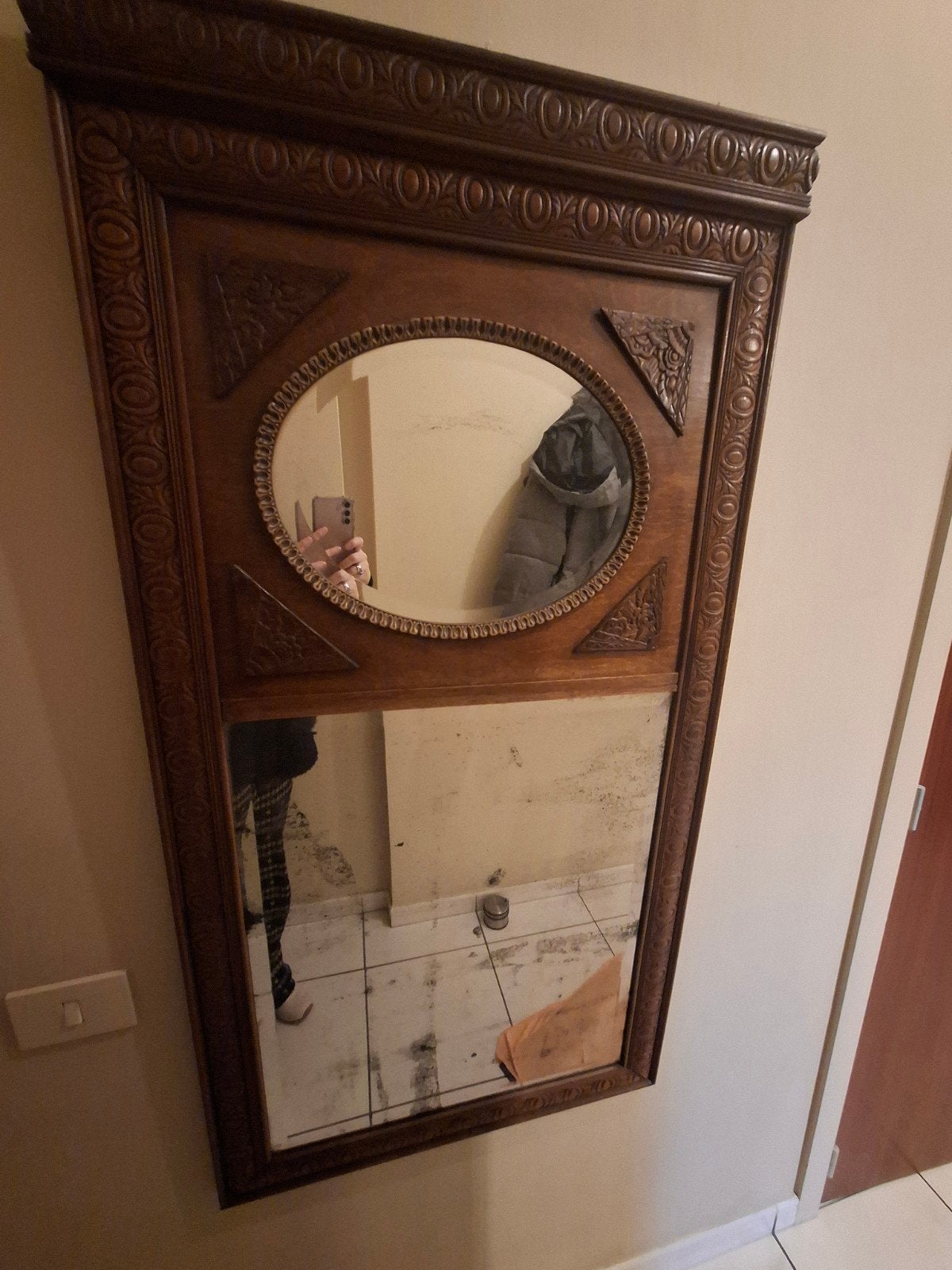 Set van spiegel en kader, Antiek en Kunst, Ophalen