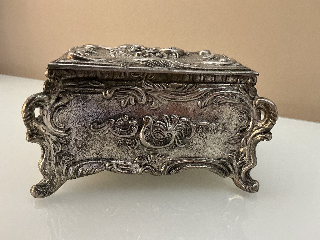 Verzilverd juwelendoosje, Antiquités & Art, Antiquités | Argent & Or, Enlèvement ou Envoi, Argent