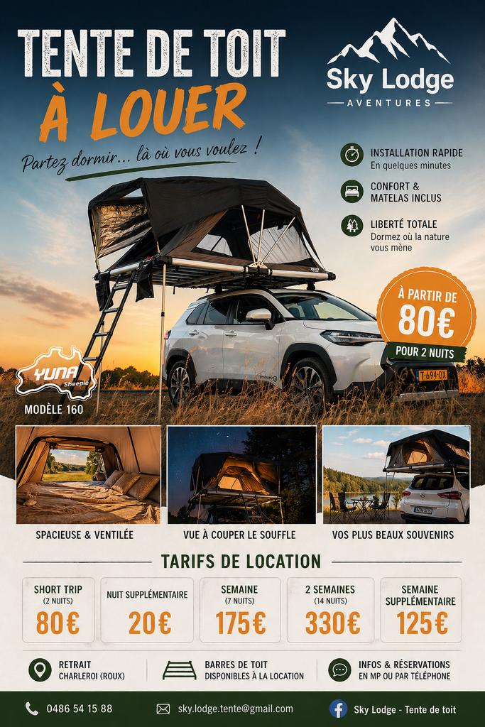 Tente de toit à louer Sheepie Yuna 160 – Roadtrip / Camping, Enlèvement