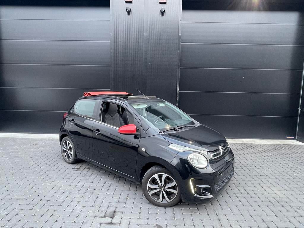 Citroen C1 Essence Clim GPS Cabrio Carnet Control Garantie, Auto's, Citroën, Stof, Cabriolet, C1, Zwart