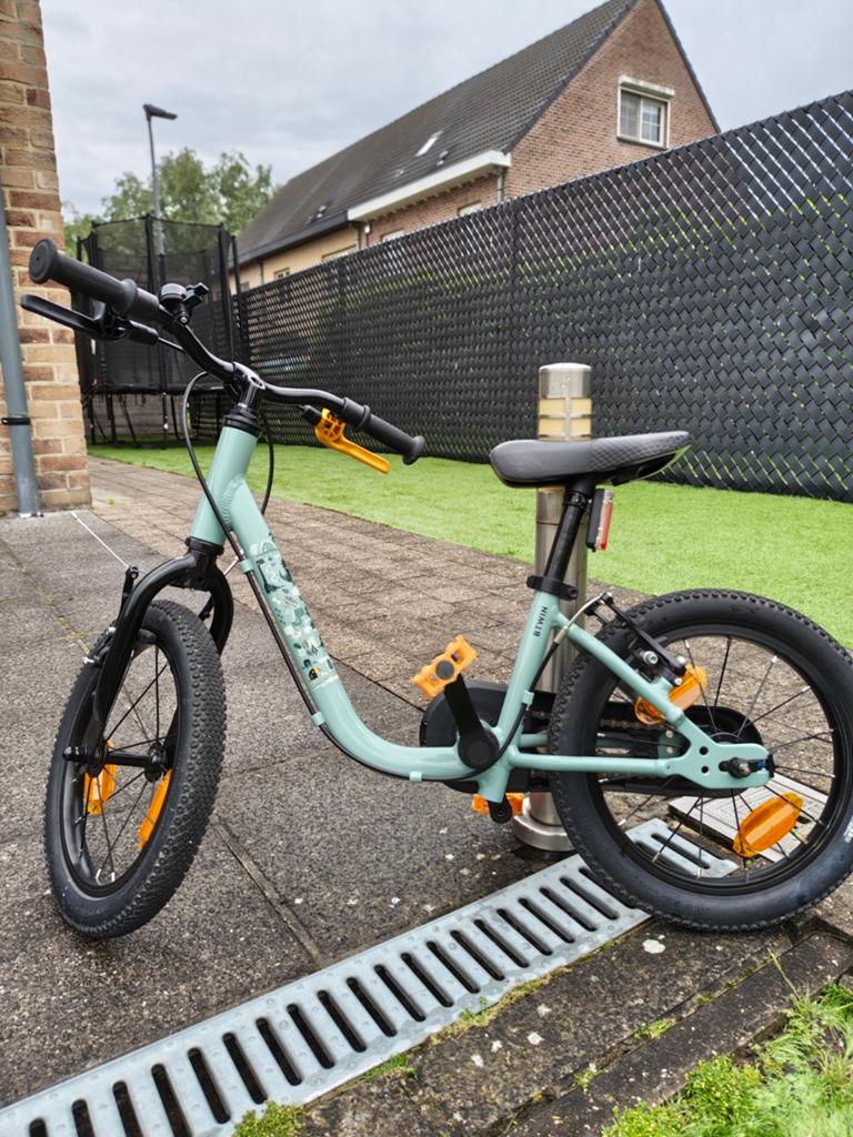 2-in-1 kinderfiets/loopfiets discover 900 3-5 jaar 14 inch, Ophalen, Zijwieltjes, Btwin Decathlon, Schijfrem