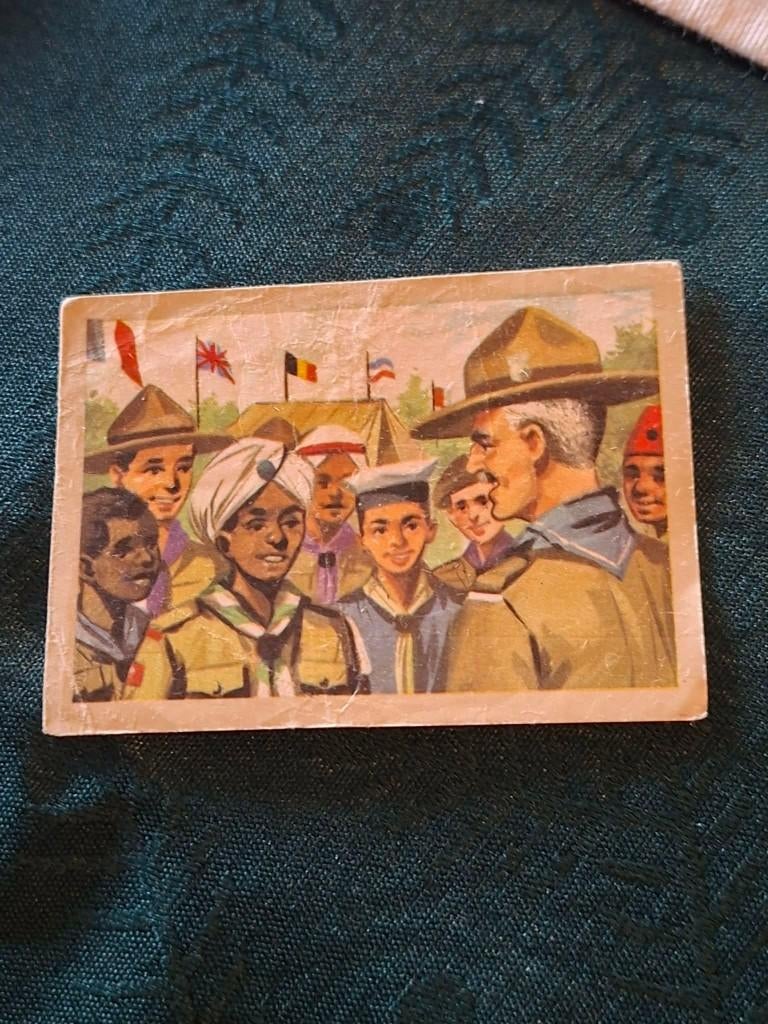 Prentje/Chromo : De eerste Jamboree/Chocolade Jacques, Enlèvement ou Envoi, Gravure, Utilisé, Autres sujets/thèmes