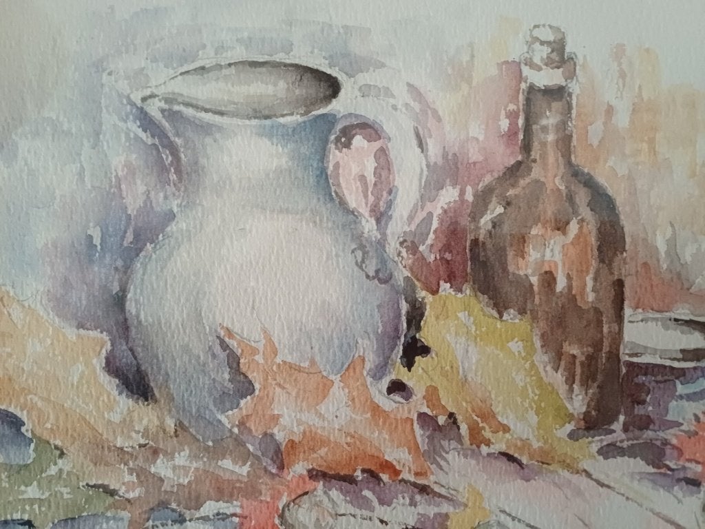 Aquarellen M.VAN DEN BEMPT, Antiek en Kunst, Stilleven, Impressionistisch, Ophalen of Verzenden, Aquarel