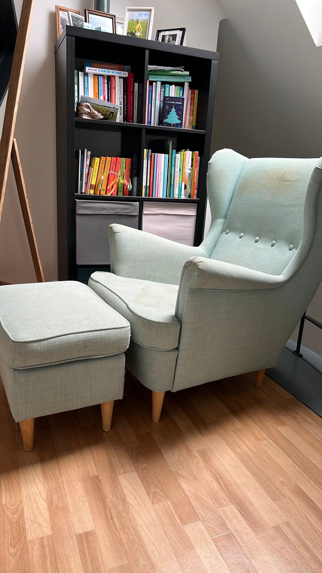 Oorfauteuil met voetenbank - Ikea, Ophalen, Gebruikt