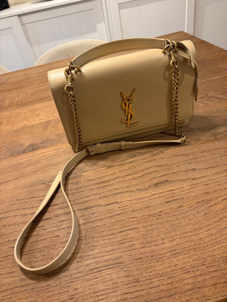 Sac à main Yves Saint Laurent, Enlèvement ou Envoi, Utilisé, Beige, Sac à main