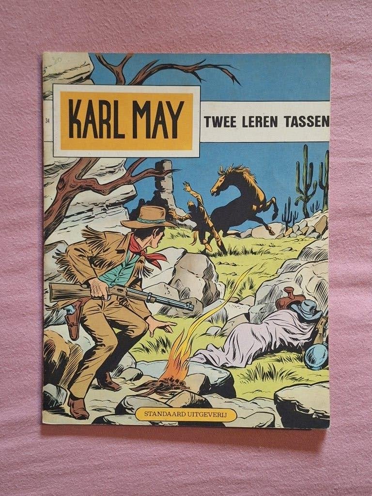 Karl May 34: twee leren tassen, Boeken, Eén stripboek, Ophalen of Verzenden, Zo goed als nieuw