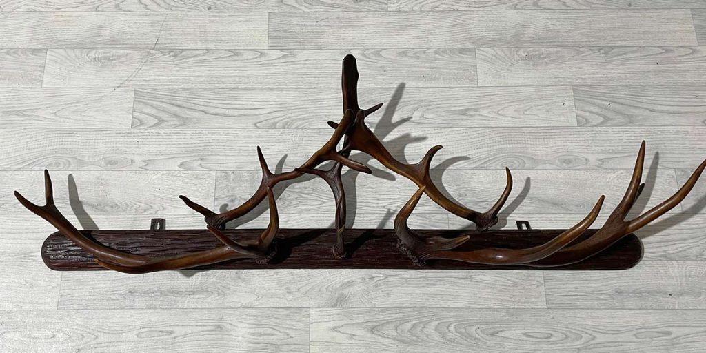 Oude houten GEWEI KAPSTOK - 132 cm breed, Overige materialen, Gebruikt, Minder dan 100 cm, Ophalen
