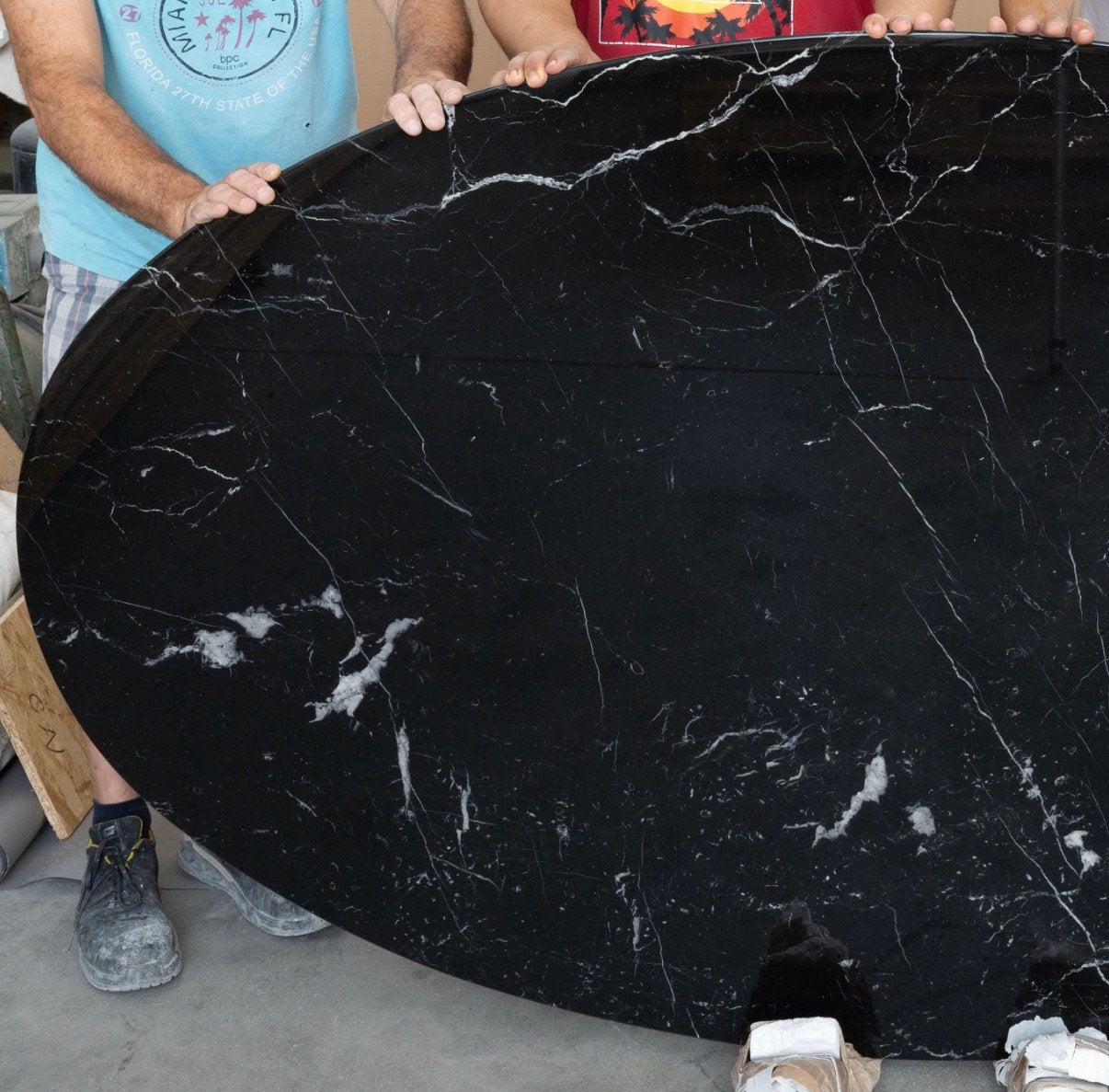 Orig. ovale Knoll Tulip (198x121) Nero Marquina (+Ronde), Huis en Inrichting, Ophalen of Verzenden, Rond, Vitra togo mah jong leolux edra cassina b&b italia artifort