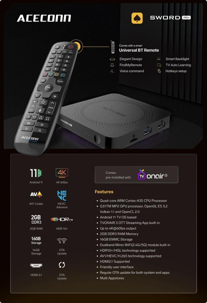 Aceconn Sword Pro+, Ophalen of Verzenden, Nieuw, HDMI, Minder dan 500 GB