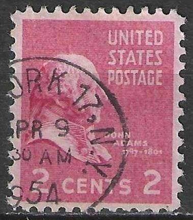 USA 1938 - Yvert 371 - John Adams - 2 c. (ST), Verzenden, Gestempeld
