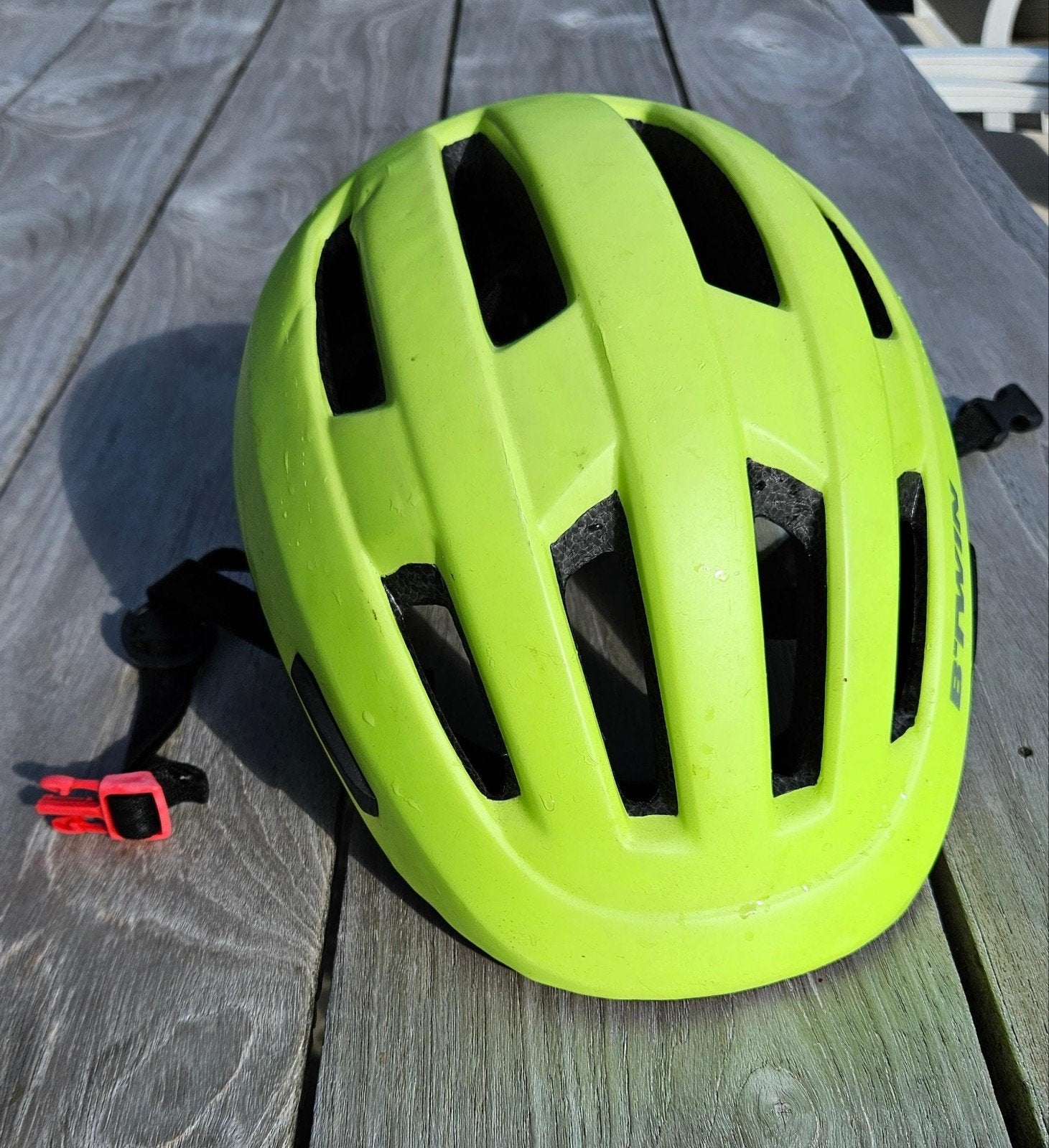 felgele fietshelm kinderen, Fietsen en Brommers, Fietsaccessoires | Fietshelmen, Ophalen, Gebruikt, Jongen of Meisje, B'twin