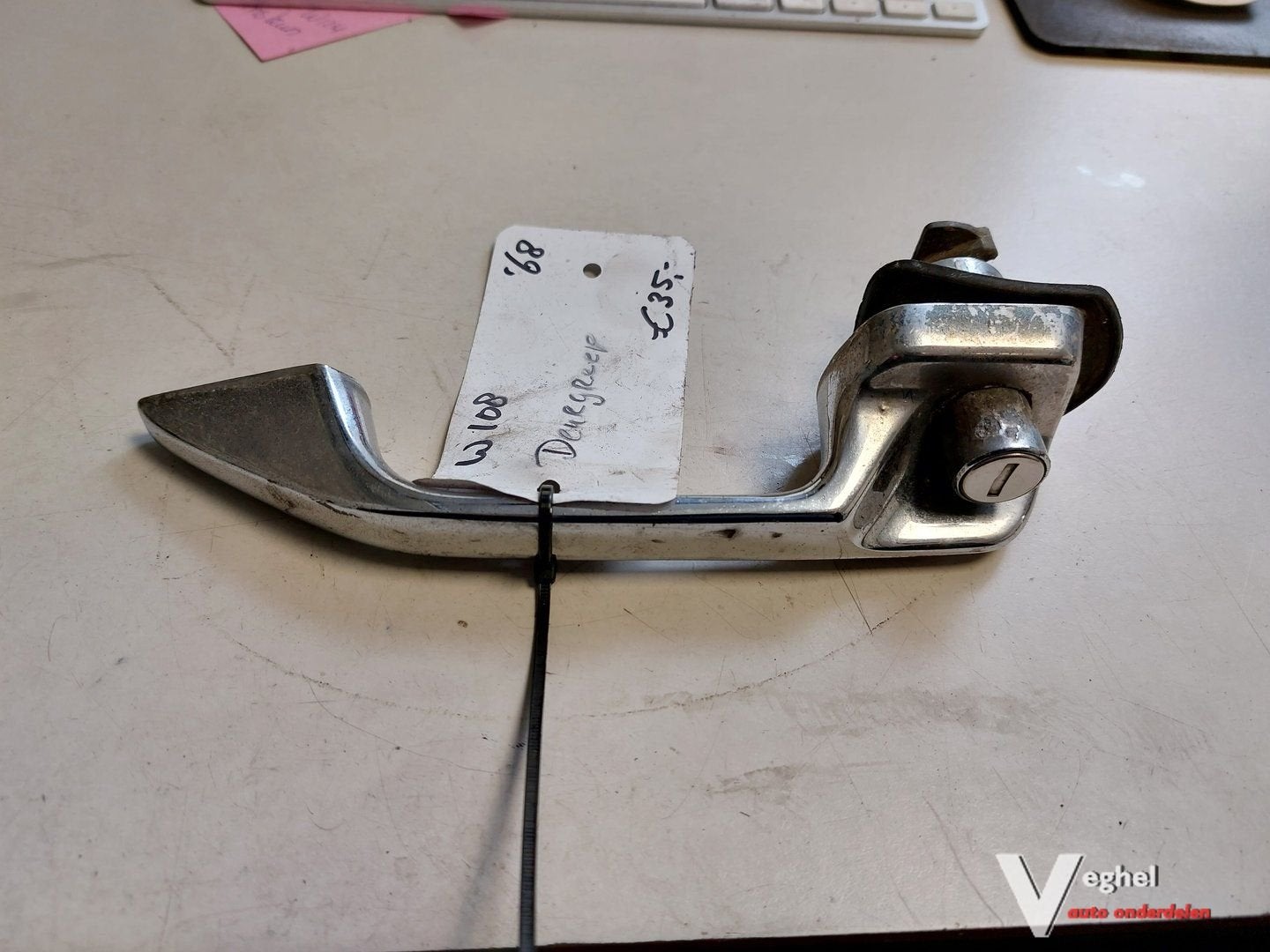MB W108 deurgreep chroom '68, Gebruikt, -, Deur, -