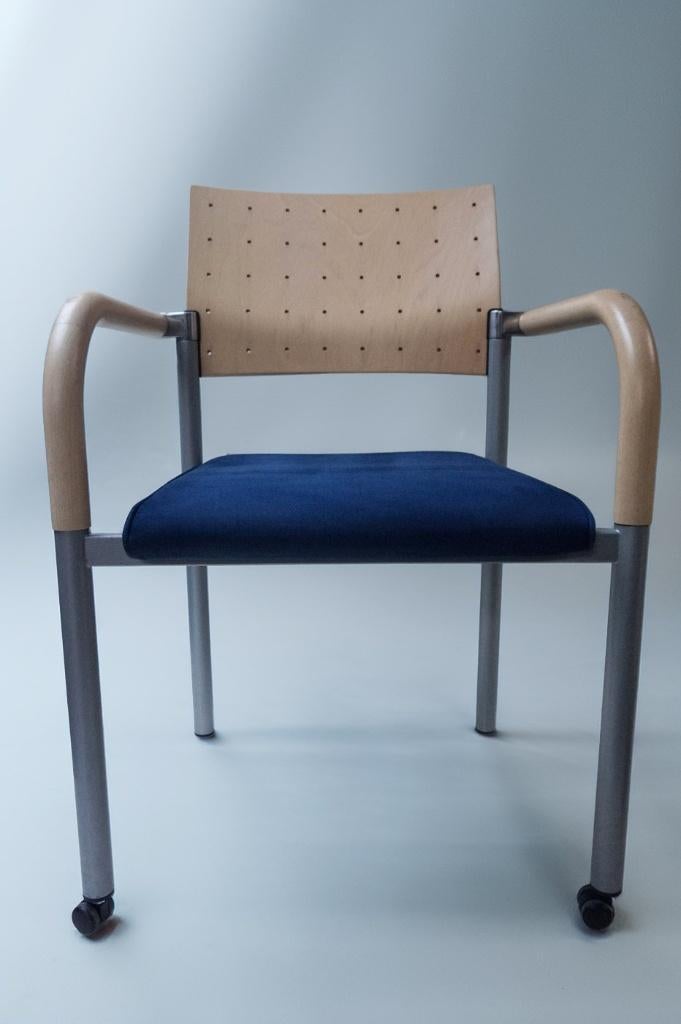 5 retro vintage stoelen/ armstoelen merk Aluform, Enlèvement, Utilisé, Tissus, Cinq, Six Chaises ou plus