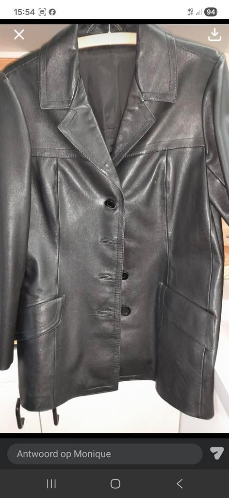 Lederen vrouwenjas, Kleding | Dames, Jasjes, Kostuums en Pakken, Ophalen, Maat 38/40 (M)