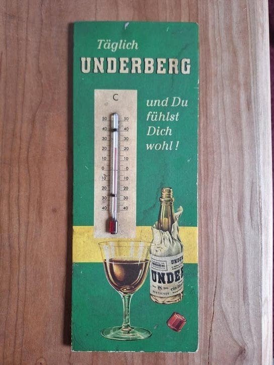 Underberg reclame thermometer, Verzamelen, Ophalen of Verzenden, Gebruikt