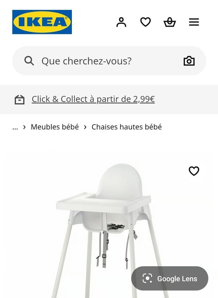 Chaise haute blanche et coussin, Enlèvement, Utilisé, Chaise de table, Ceinture(s)