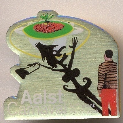 Pin Aalst carnaval 2008, Verzamelen, Speldjes, Pins en Buttons, Ophalen of Verzenden