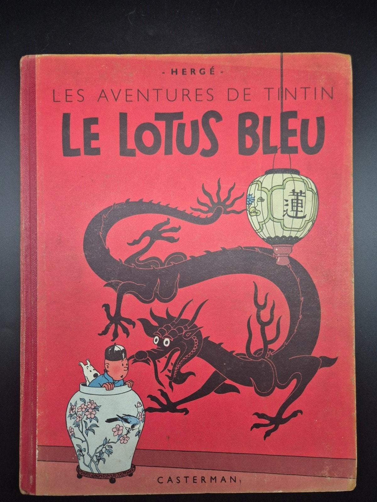 Tintin Le Lotus Bleu B2 1947 Dos Rouge Hergé Casterman, Enlèvement ou Envoi, Utilisé