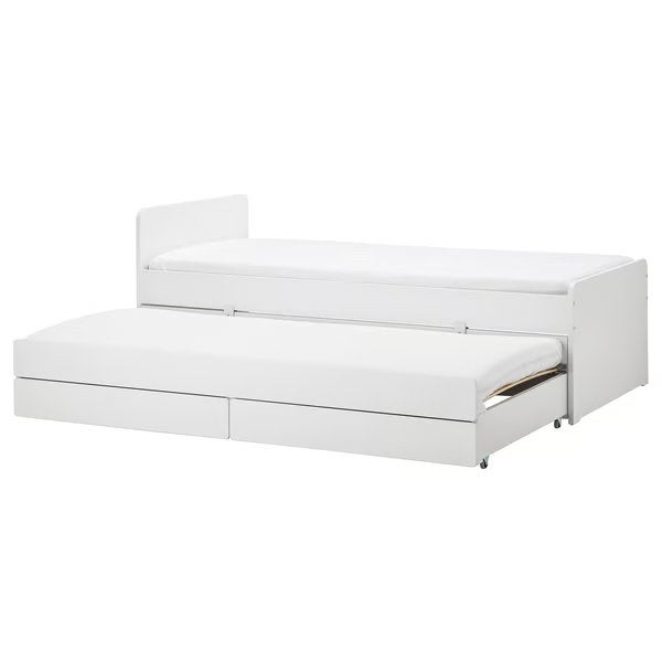 Bed Släkt Ikea met onderbed, opberger en matras, Huis en Inrichting, Ophalen, Gebruikt, 90 cm, Wit
