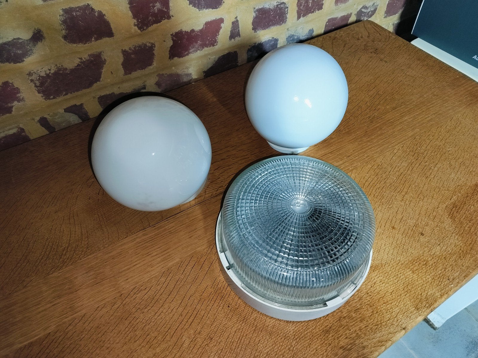 Lampe de plafond/murale et lampe de sous-sol., Enlèvement, Verre, Plafonnier
