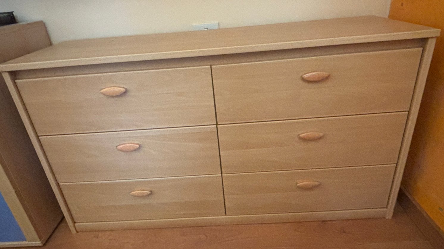Houten kast beuk met 6 lades, Ophalen, Zo goed als nieuw