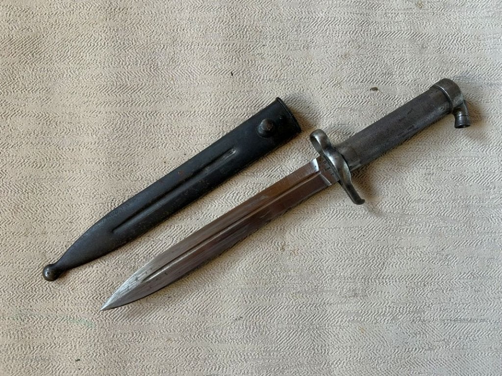 wo2 - Zweedse M1896 bajonet met schede, Enlèvement ou Envoi, Armée de terre, Couteau ou Poignard