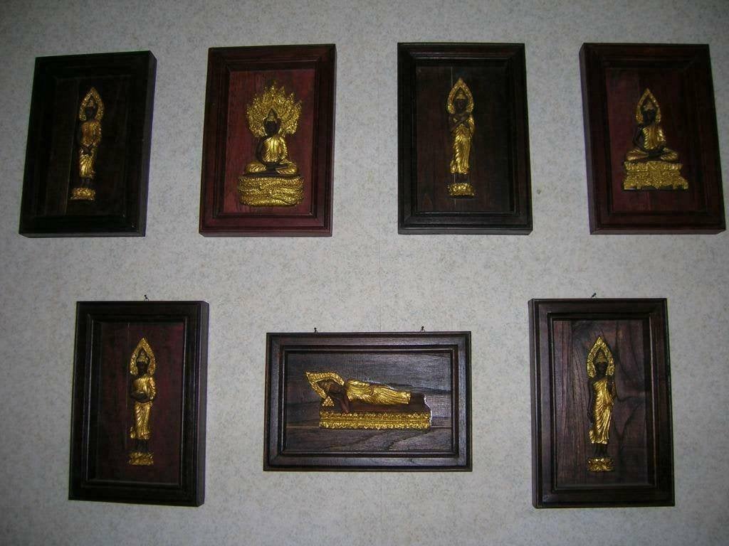 Boeddha's... De 7 dagen van de week, Ophalen, Hout, Ingelijst, Decoratieobject