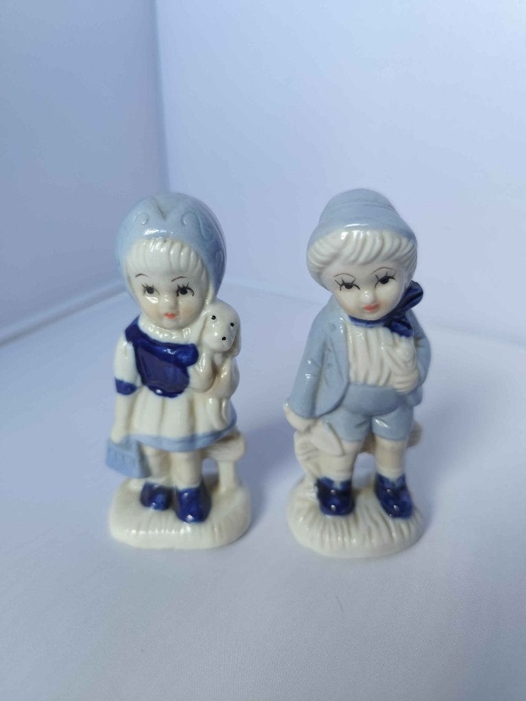 Vintage blauw delft porcelein beeldjes, Antiek en Kunst, Ophalen of Verzenden