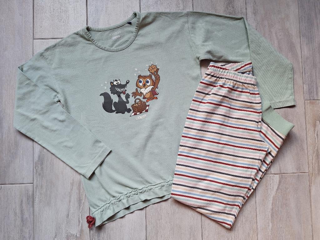 ✿ M140 - Woody pyjama thema uil, Kinderen en Baby's, Kinderkleding | Maat 140, Nacht- of Onderkleding, Meisje, Ophalen of Verzenden