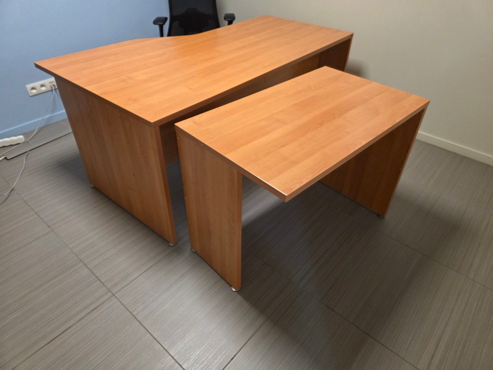 Hoekbureau met 2 ladekasten en boekenkast, Huis en Inrichting, Ophalen, 90 cm, Gebruikt, Hout
