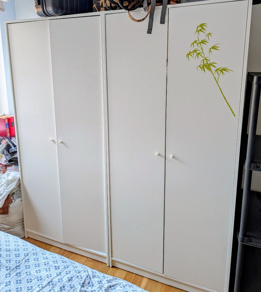 2 garde-robes blanches, Comme neuf, Autres matériaux, 50 à 75 cm, 150 à 200 cm