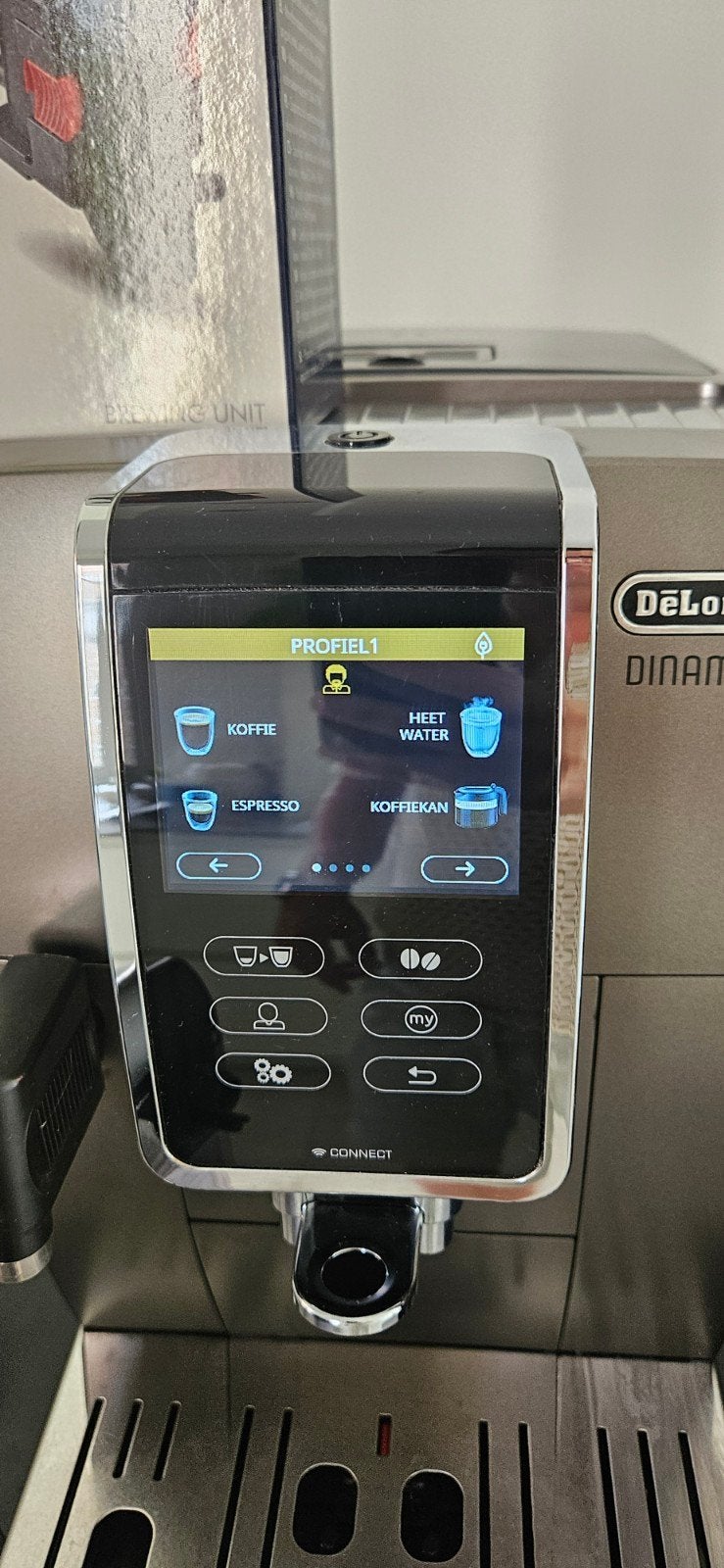 delonghi Dinamica PLUS 19bar koffiemachine met garantie, Espresso apparaat, 10 kopjes of meer, Ophalen of Verzenden, Zo goed als nieuw