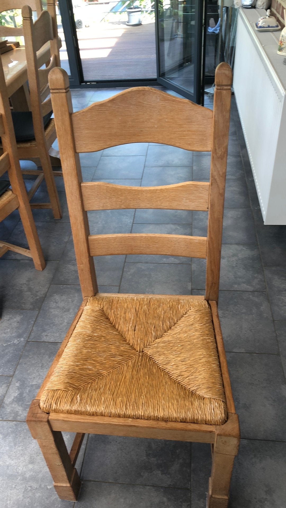 A vendre 6 chaises en chêne avec coussins prix 110, Enlèvement