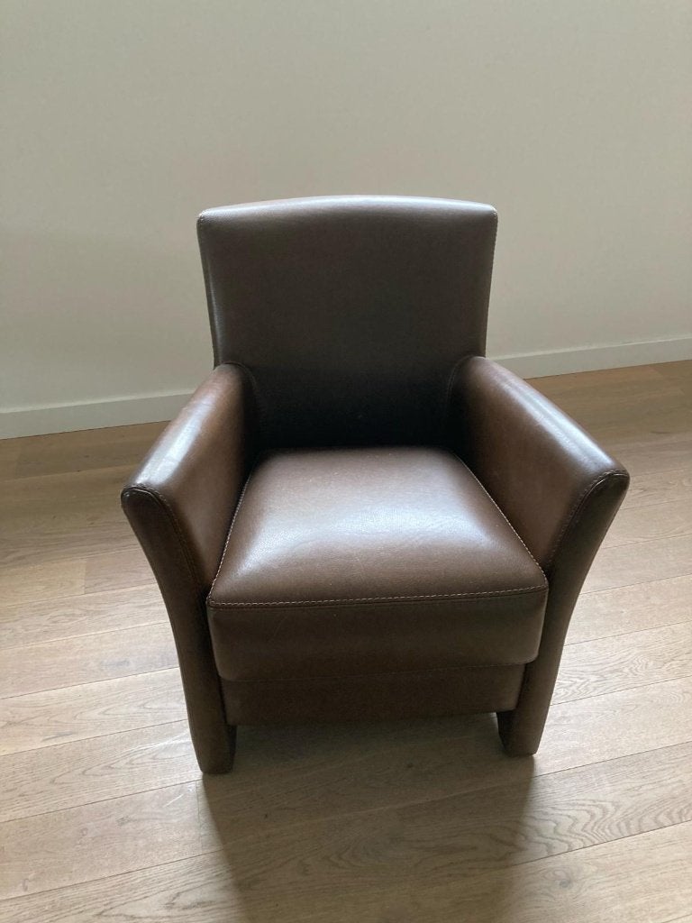 3 lederen fauteuils, Ophalen, Zo goed als nieuw, Leer