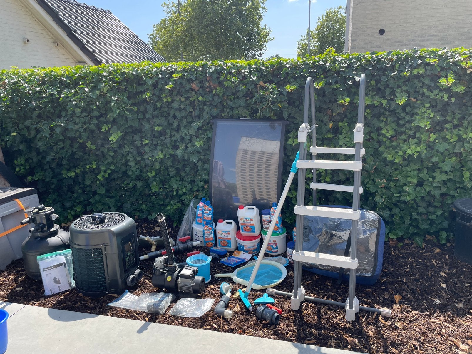 Warmtepomp + zandfilter + pomp + zwembad en toebehoren, Ophalen, Zo goed als nieuw, Zwembadpomp