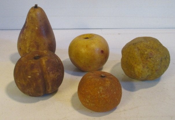 uitzonderlijk 19eeuws albast stenen fruit 5 stuks, Verzenden