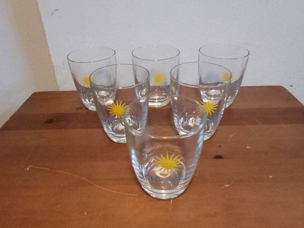 lot de 6 anciens verres ricard vintage design, Enlèvement ou Envoi, Comme neuf, Autres types