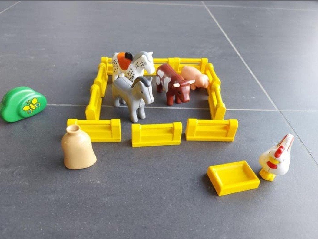 Playmobil 123 weide met dieren van de boerderij, Ophalen of Verzenden, Zo goed als nieuw