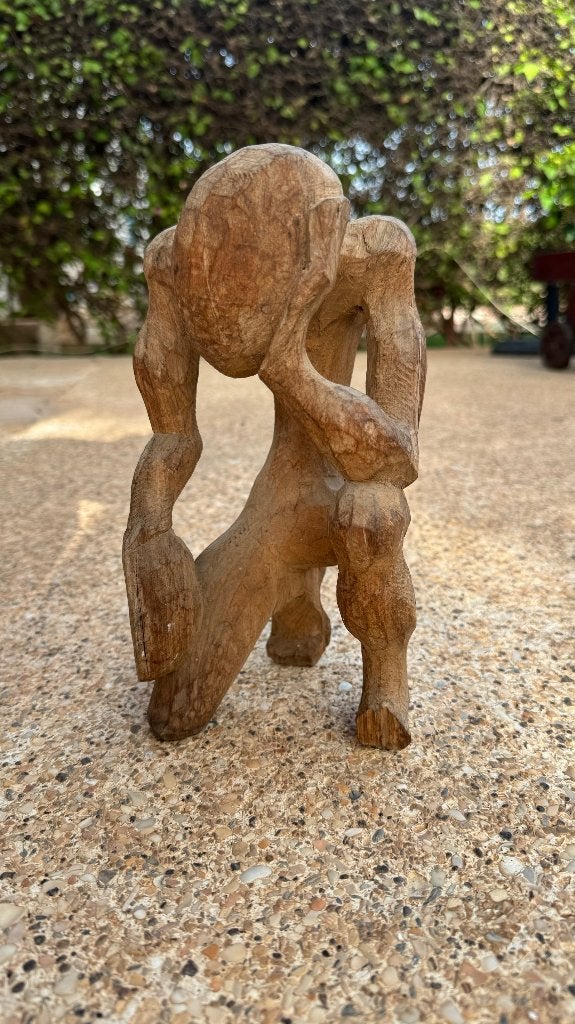 STATUETTE – LE VIEUX SAGE (AFRIQUE DE L’OUEST), Afrique, Bois, Sculpté, Sculpture sur bois