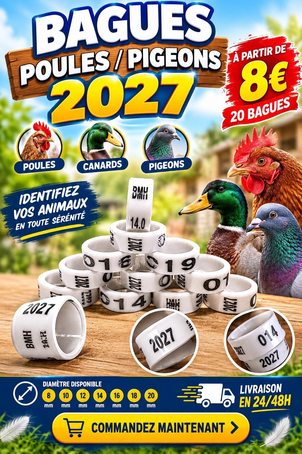 2027 plastic ringen voor schelpen 08/10/12/14/16/18/20mm, Dieren en Toebehoren, Ophalen of Verzenden, Nieuw, Overige typen