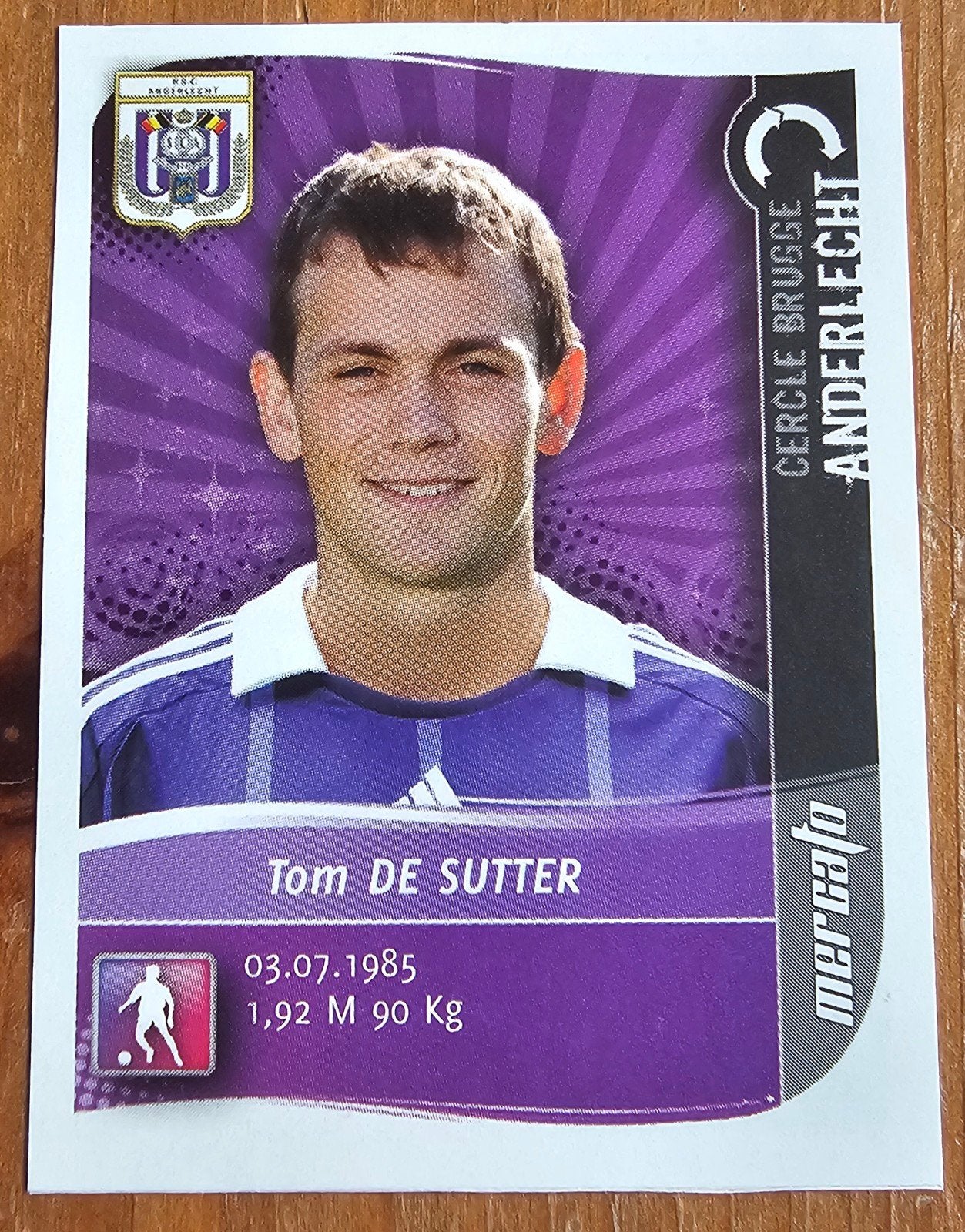 Panini Football 2009 Mercato Tom De Sutter Anderlecht !, Enlèvement ou Envoi, Comme neuf, Autocollant