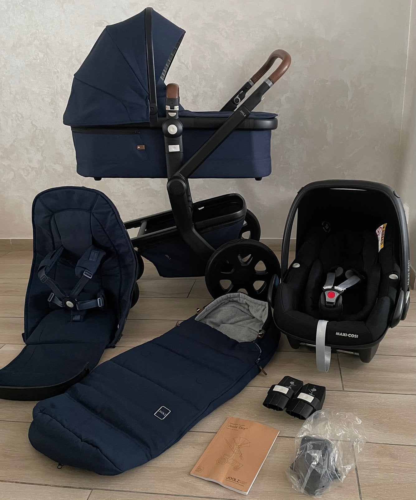 Joolz Day 3 Blauw /Black 3-in-1 kinderwagen compleet, Ophalen, Babygeluk, Zo goed als nieuw, W