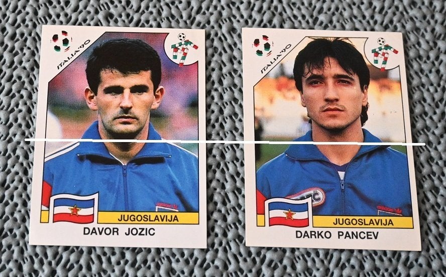 Panini Italia 90 Jugoslavija Davor Jozic en Darko Pancev, Verzenden, Nieuw, Poster, Plaatje of Sticker