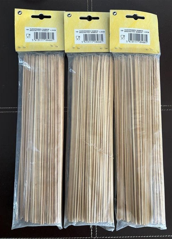 3 * 100 Bamboe Satéspiesen, Tuin en Terras, Ophalen of Verzenden, Nieuw