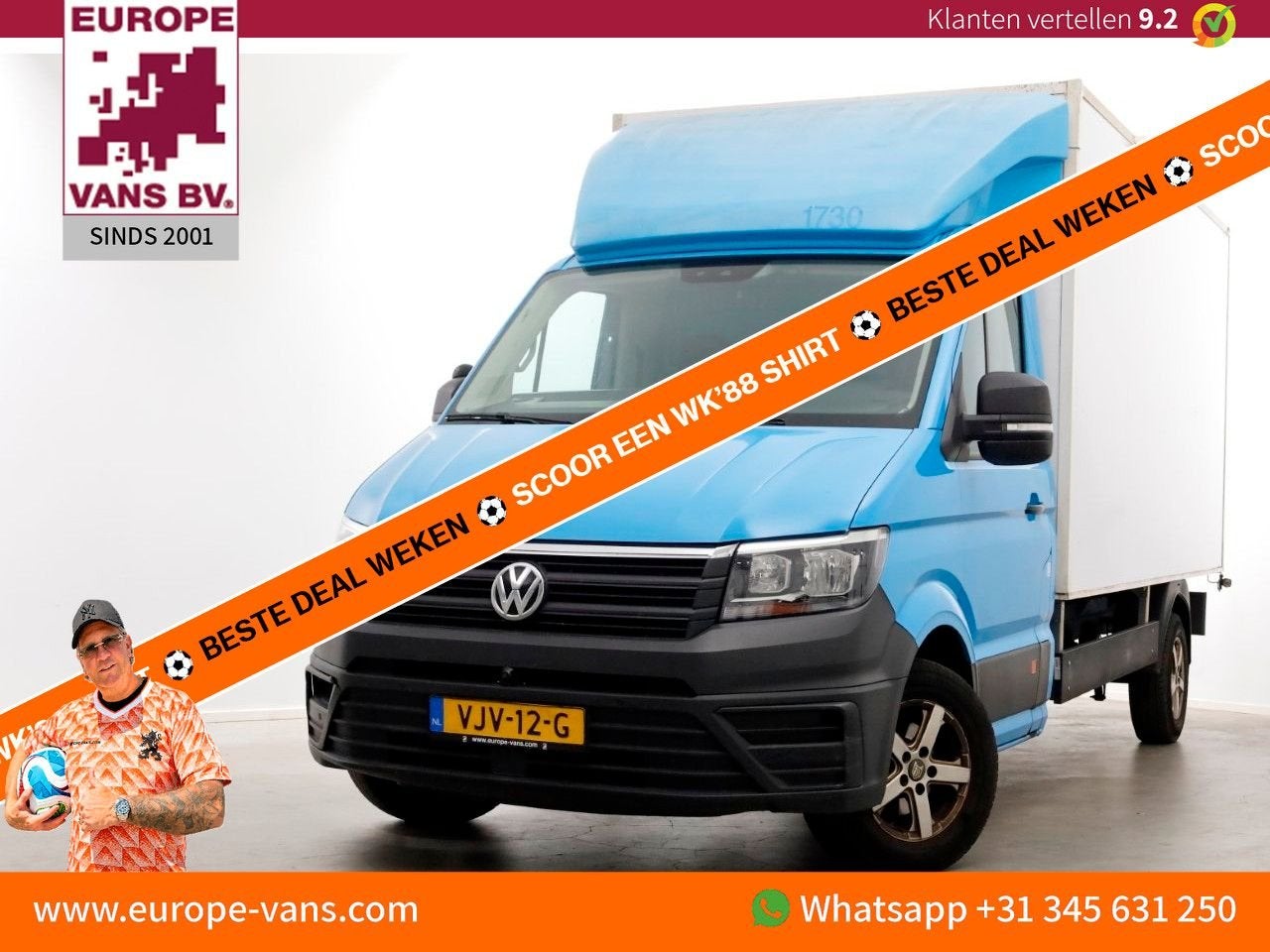 Volkswagen Crafter 35 2.0 TDI E6 Bakwagen met achterdeuren 2, ABS, Blauw, Bedrijf, 277 g/km